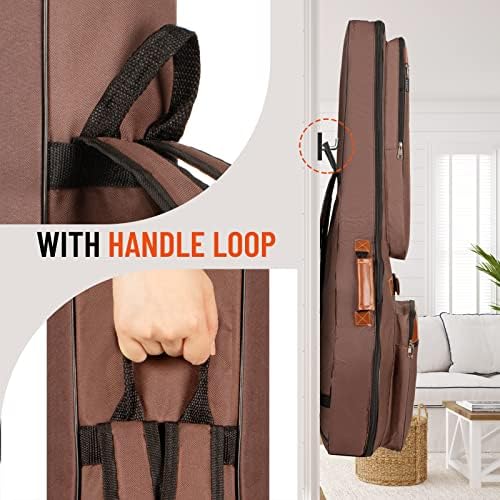 CAHAYA Guitar Bag 40 41 42 In 6 Pockets Guitar Case Water Resistent Oxford Cloth 0.5 In Extra Thick Sponge Padded for Acoustic Classical Guitar with