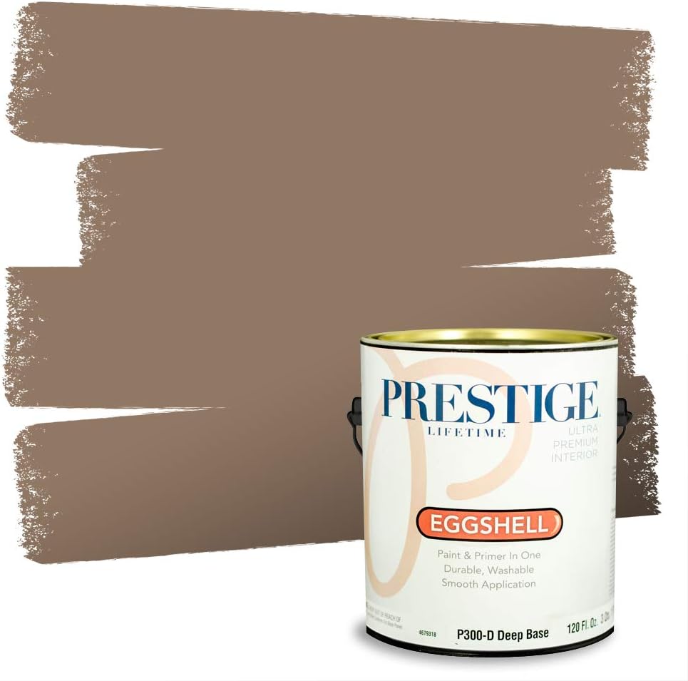 PRESTIGE Paints Exterior Paint and Primer In One, 1-Gallon, Flat, Comparable Match of Sherwin Williams* Sable*