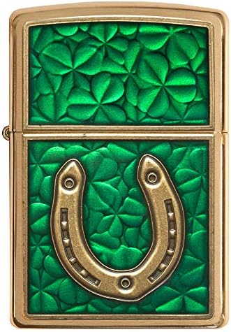 Zippo Clover Design Pocket Lighter, High Polish Chrome, One Size (ZO24699)