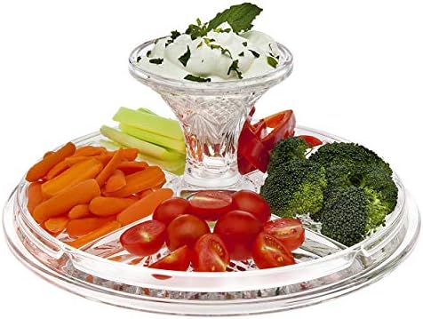 Godinger 4 in 1 Cake Stand, Cake Platter and Serving Plate Platter with Dome Cover, for Pastries, Desserts & More