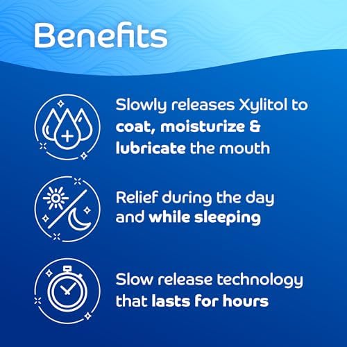 Oracoat XyliMelts for Dry Mouth Night Time or Day - Moisturizing Dry Mouth Adhering Discs, Sugar Free with Xylitol, 40 Count, Slightly-Sweet Flavor