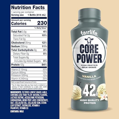 Core Power Elite High Protein Shake, Chocolate, 42g Bottle, 14oz, 12 Pack