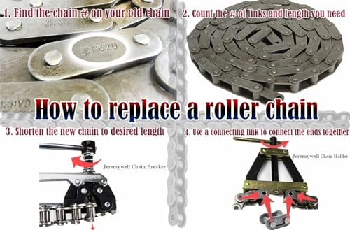 Roller Chain Tools Kit Fit #25#35#41#40#50#60 415H,428H, 520,530 Roller Chain, Holder/Puller+ Breaker/Cutter, Bicycle, Motorcycle