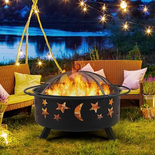 Yaheetech 30in Fire Pits for Outside Wood Burning Outdoor Fireplace