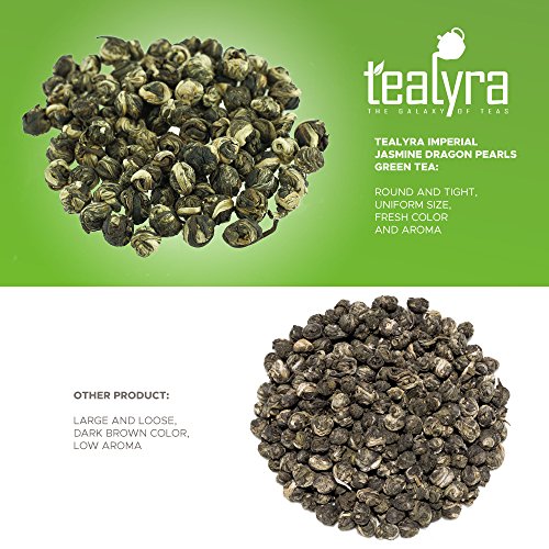 Tealyra - Imperial Jasmine Dragon Pearls - Loose Leaf Green Tea - Jasmine Green Tea with Pleasant Aroma and Tonic Effect - 113g (4-ounce)