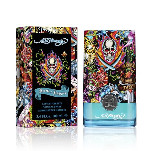 Ed Hardy Hearts & Daggers Eau de Parfum for Women, 3.4 fl oz | Women's eau de parfum with floral scent. Perfume with notes of blood orange