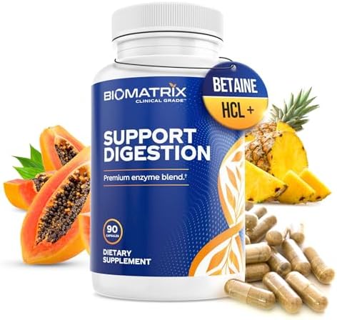 Digestive Enzymes Supplement (90 Capsules) Support Digestion - with Purified Bile, Pancreatin, Plant Enzymes, Ox Bile, Betaine HCL