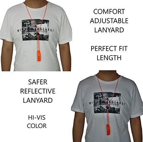 LuxoGear Emergency Whistles with Lanyard Safety Whistle Survival Shrill Loud Blast for Kayak Life Vest Jacket Boating Fishing Boat Camping Hiking