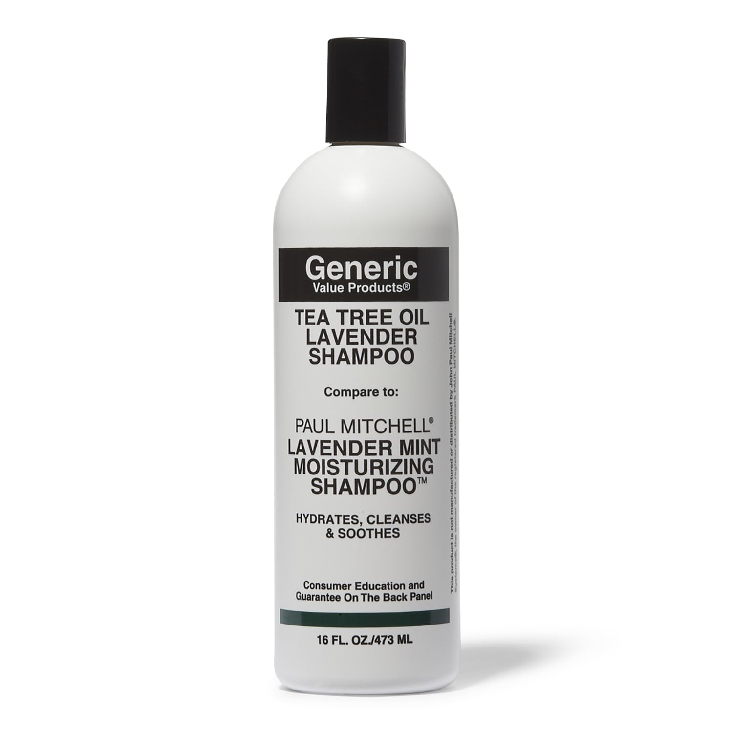 Generic Value Products Shampoo Enriched with Tea Tree Oil, 16 Fl Oz, , Invigorating Lavender Fragrance, Soothes Scalp, Rich Lather