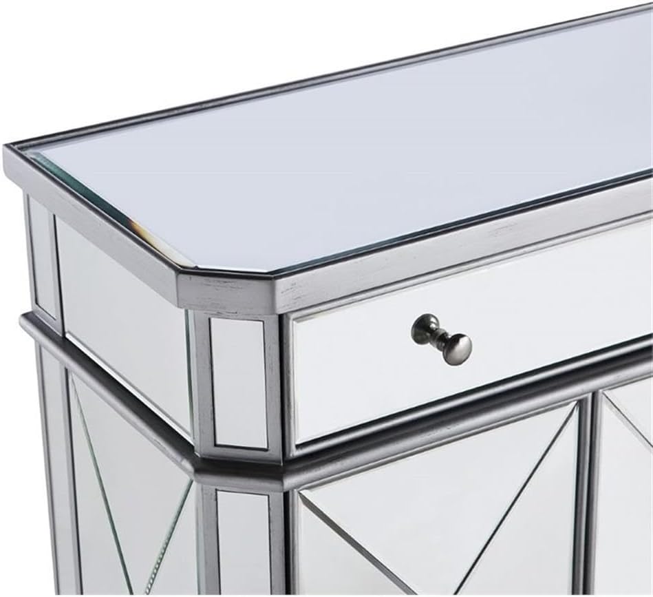 Elegant Lighting Danville 2 Door Mirrored Chest in Silver