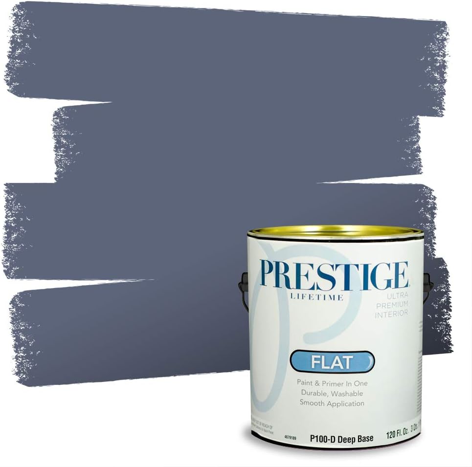 PRESTIGE Paints Exterior Paint and Primer In One, 1-Gallon, Satin, Comparable Match of Sherwin Williams* Blue Nile*