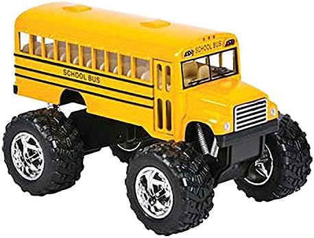 5" Monster School Bus Die Cast Metal Model, Pullback Action Toy Monster Truck