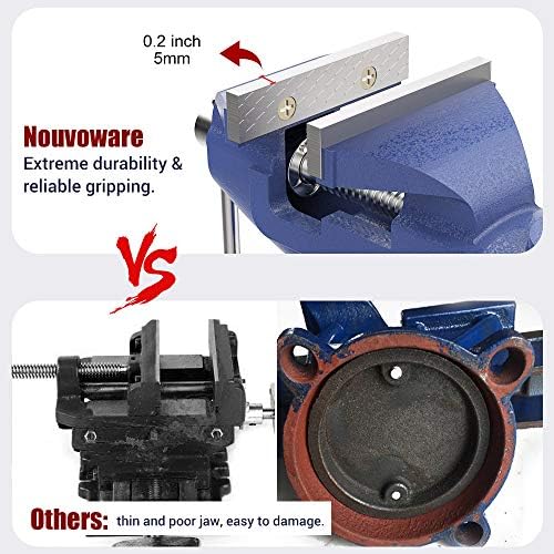 Nuovoware Table Vise 3 Inch, Universal Vise Bench Clamp, Blue