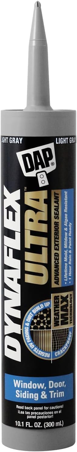 DAP Dynaflex Ultra Advanced Exterior Sealant, Light Gray, 10.1 Oz (7079818219)