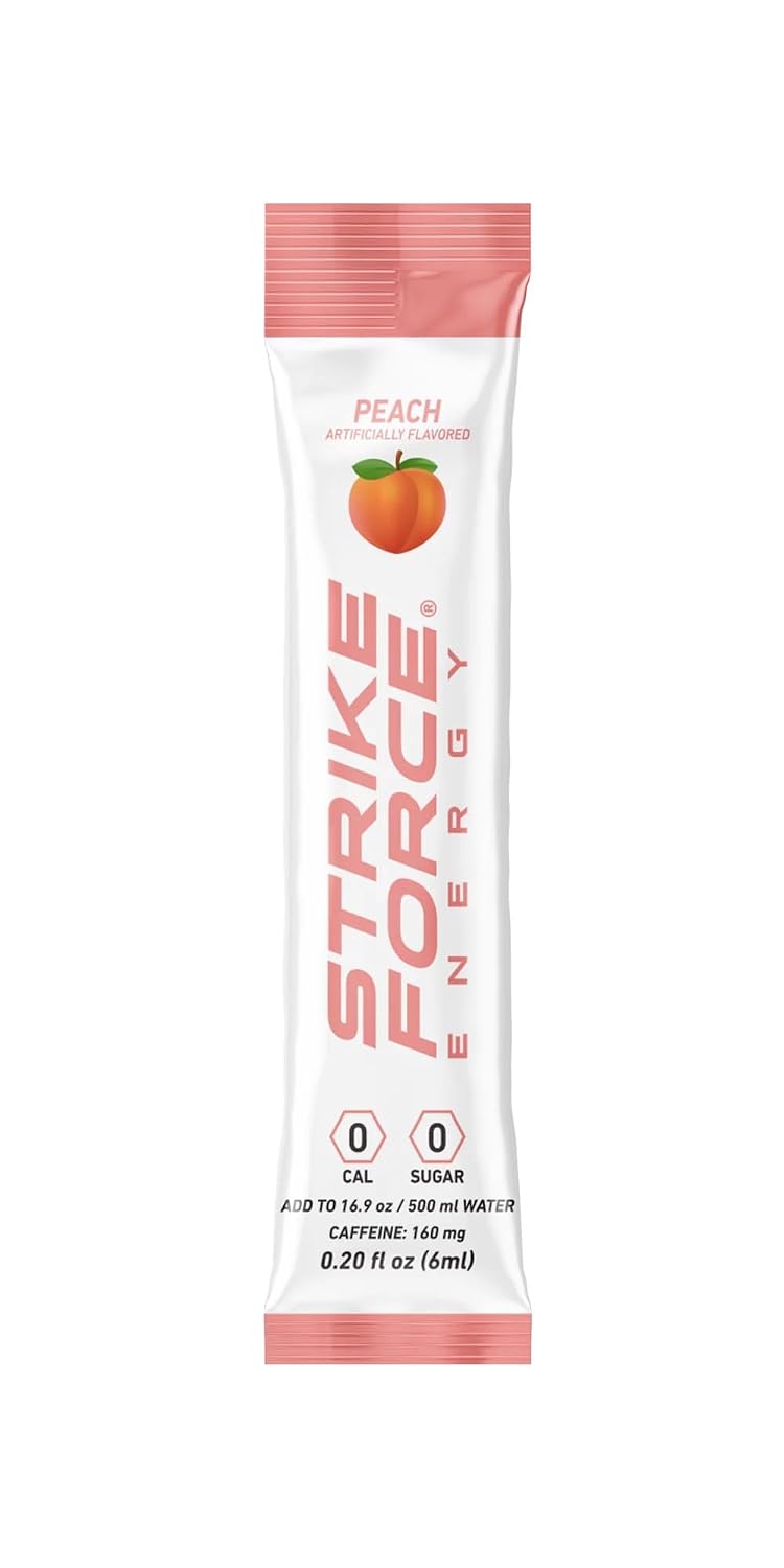 Strike Force Energy Drink Mix - Original Flavor - Natural Tasting Caffeine Drink - Turn Any Drink into a Healthy Energy Drink - Zero Calories, Keto Friendly, Sugar Free, Pre Workout (40 Liquid Packs)