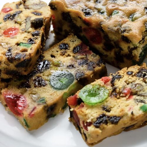 Mrs. Carver's Kosher Old World Fruitcake Raisins Citron Green Cherries Pineapple Heavy Dense Cake in Light and Dark (12oz, Light)