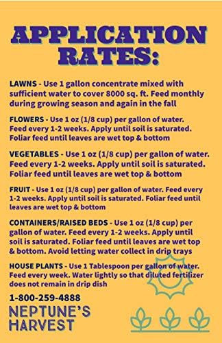 Neptune's Harvest Fish Fertilizer (2-4-1) - Organic Liquid Plant Fertilizer - Fish Hydrolysate for Vegetables, Flowers, Fruit, Trees, Grass - Indoor and Outdoor Plant Food (Gallon)