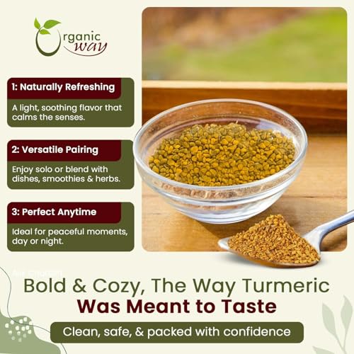 Organic Way Turmeric/Haldi Root Cut & Sifted - Herbal Tea (16 Ounce)