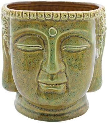 Streamline Imagined Buddha Head Ceramic Planter Pot