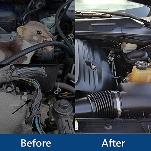 Angveirt Under Hood Rodent Repellent for Car Engine, 1 Pack | Ultrasonic Mice Deterrent with Strobe Lights, Connecting 12V 24V Car Battery
