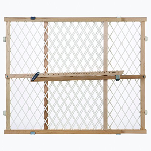 Toddleroo by North States - Diamond Mesh Wooden Baby Gate: Pressure Mounted Baby Gate for Doorways - Adjustable 26.5 to 42 Inches Wide - 23 Inches
