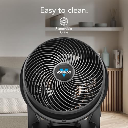Vornado 630 Medium Air Circulator Fan, 3 Speed, Adjustable Tilt, Black | Whole Room Air Circulator, Floor Fan for Bedroom, Office, Home, 9 in