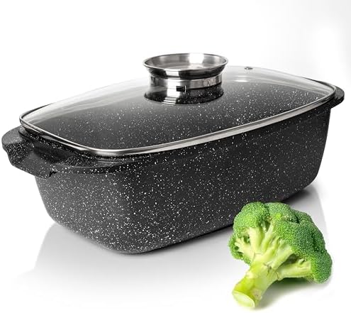 Moss & Stone 12" Deep Nonstick Skillet with Lid, 5 Qt Saute Pan, Oven Safe