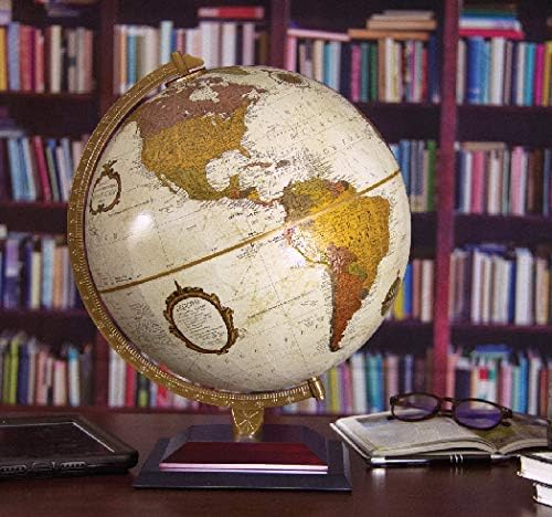 Replogle Aragon Globe, 12" Desktop World Globe, Raised Relief, Up-to-date Cartography, Smart Intelli-enabled World Map, Made in the USA, Blue