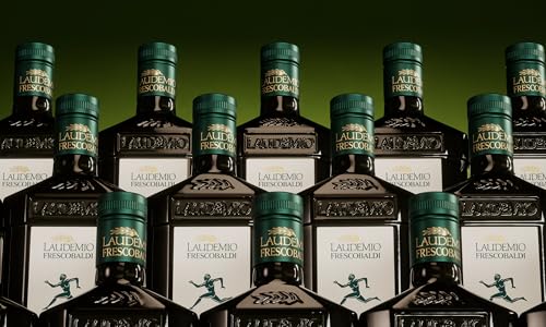 FRESCOBALDI Laudemio Extra Virgin Olive Oil, 16.9 FL Oz, 500ml, Premium, Award Winning Product of Tuscany, Italy, Fruity & Peppery Flavor, Smooth & Robust Low Acidity, Rich in Polyphenols | High Polyphenol Olive Oil | Cold Pressed hours after harvest | A…
