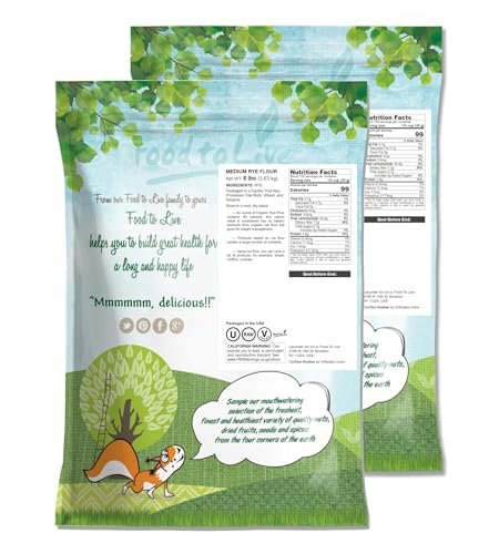 Food to Live Rye Flour, 8 Pounds – Stone Ground from Whole Grain Rye Berries, Kosher, Vegan, Bulk, Great for Bread Baking, Product of the USA