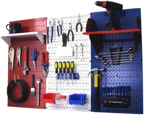 Wall Control Patriot Pegboard Organizer American Made 4ft Metal Pegboard Tool Storage Kit Made in The USA