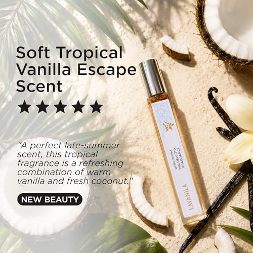 Lavanila Vanilla Coconut Perfume, Travel Size Roller 0.32 Oz | Clean Vanilla Perfume for Women, Long Lasting Eau de Parfum with Madagascar Vanilla – Natural Fragrance, Women’s Fragrances