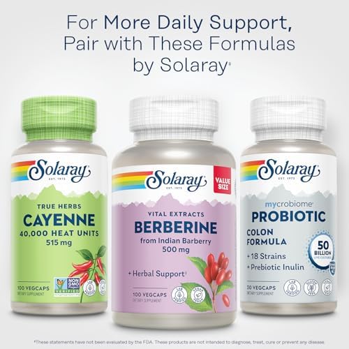 Solaray Cayenne 40,000 Heat Units, 100 Ct Veg Caps