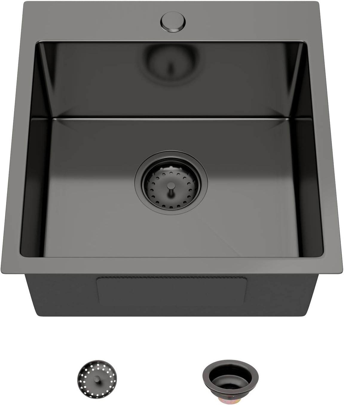 Mocoloo 13 Inch Drop in Bar Sink - 13" x 15" Small Kitchen Sink T304 Stainless Steel Handmade Single Bowl Round Corner Topmount Wet Bar Sink for