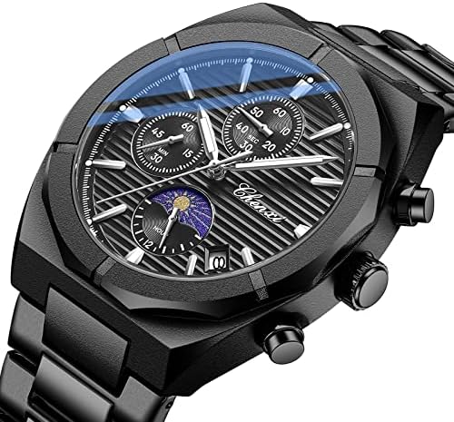 FANMIS Luxury Unisex Gold Crystal Quartz Calendar Gold Silver Two Tone Stainless Steel Watch