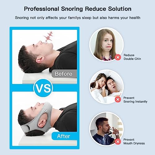 Vosaro Anti Snoring Chin Strap for Men & Women, Black