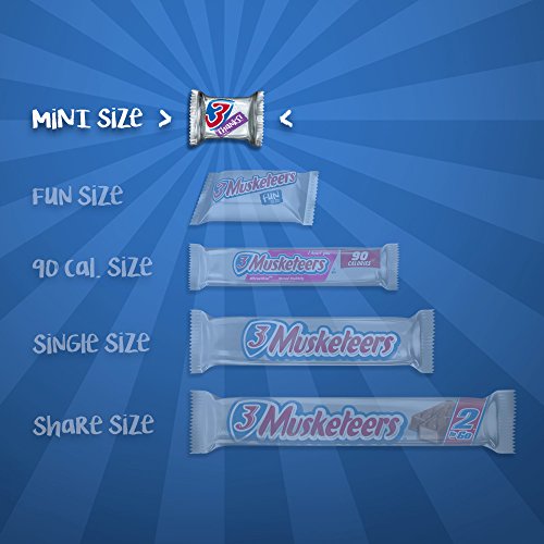 3 MUSKETEERS Milk Chocolate Candy Bars, Full Size, Bulk Candy Box, 36 ct | Light whipped chocolate nougat in full size bars, for sharing, party favors and lunch boxes, gift bag, snack box