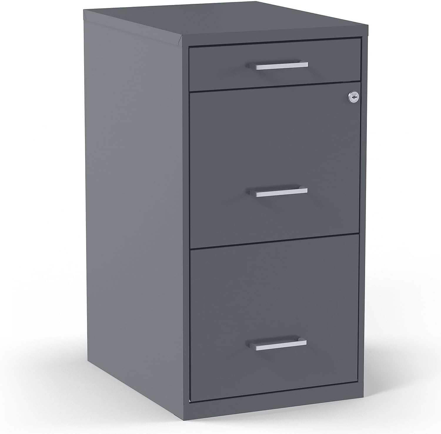 Staples 3-Drawer Vertical File Cabinet, Letter Size Documents, Lockable & Mobile, 18.9" D x 14.3" W x 26.9" H, White