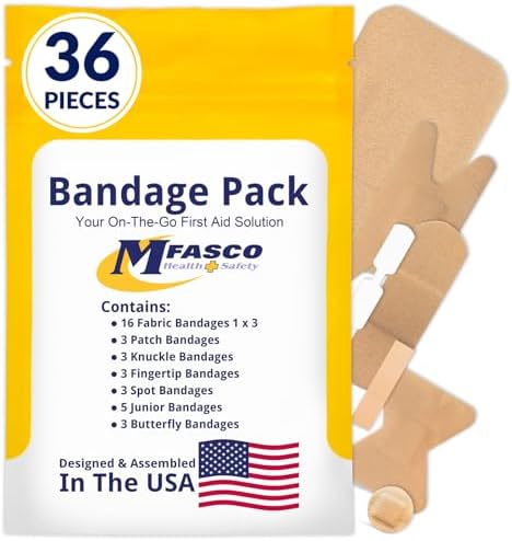 MFASCO Antiseptic Wound Care Travel Pack | 39 Piece First Aid Kit Refill | BZK, Antiseptic Wipes, Sting Relief, Wound Ointment | Essential First Aid Supplies | Refill Personal First Aid Kits