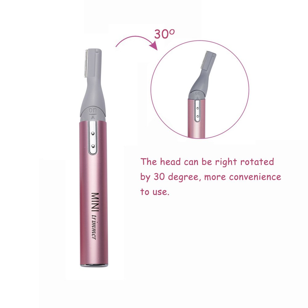 Mini Rotatable Lady Shaver Electric Bikini Facial Precision Trimmer Eyebrow Shaper Razor Kit Underarm Leg Body Hair Remover(Battery Operated) …