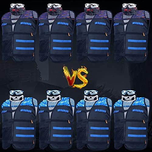 8 Pack Tactical Vest Kits Fit for Nerf Guns N-Strike Elite Series for Kids Birthday Toy Gun Wars, Basement or Backyard Games