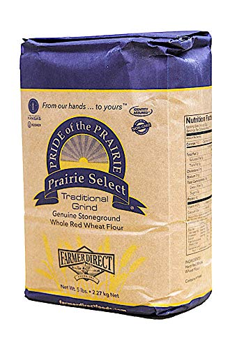 PRIDE OF THE PRAIRIE 5 LB Midwest Stoneground Wheat Made by Farmer Direct (Hard Red Winter Wheat Flour)