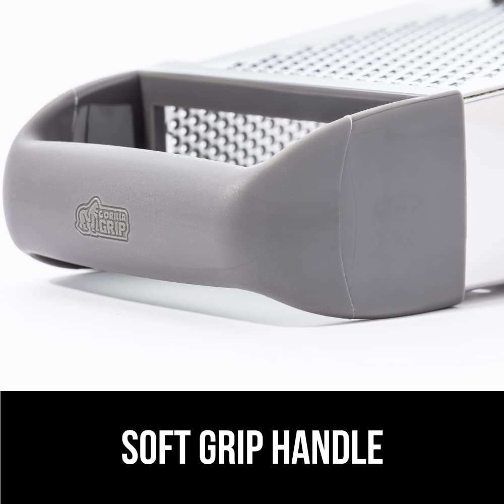 GORILLA GRIP® XL 4-Sided Stainless Steel BPA-Free Cheese Grater, Black