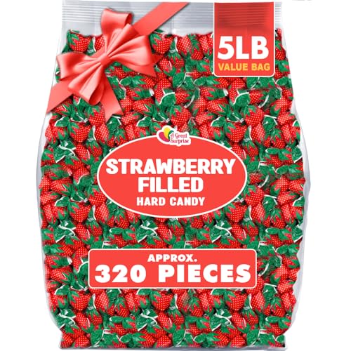 Strawberry Bon Bons – 5 lb Bulk Filled Hard Candy for Parties & Candy Bowls