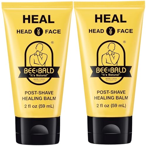 Bee Bald HEAL Aftershave for Men, Calm & Soothes, After Shave Balm, 2 fl oz | Immediately Calms & Soothes Irritated Skin. Treats Razor Burn, Redness, Bumps on Head or Face. Perfect For Sensitive Skin.