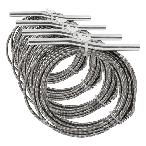 PlumbCraft 25 Ft Drain Auger, 1/4-Inch Steel, Hand-Cranked, Vinyl Grip | Galvanized Steel Crank Handle, High-Torque Design, Vinyl Grip Handle, for Drains Up to 2 in., Pipe Snake for Drain 25 Ft
