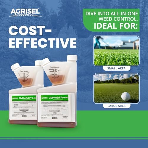 Agrisel GlyPhoSel Pro Weed Killer, Easy Mixing, Pet Safe, 128 Ounces | Tackles Hard-to-Kill Weeds, Low-Odor