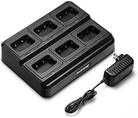 [6Packs] BAOFENG BF-888S Walkie Talkies for Adults, 1500mAh Battery, 16CH | With 6 Earpieces, Six-Way Charger Station, Programming Cable, for Teams