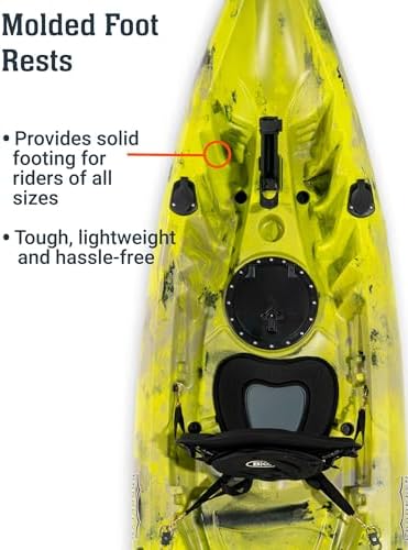 BKC Brooklyn 12.5 Tandem Fishing Kayak, 2 to 3 Person Sit-on-Top | 600 lb capacity, 2 padded seats, 2 paddles, 6 rod holders, motor-ready mount, for lakes, rivers and coastal water