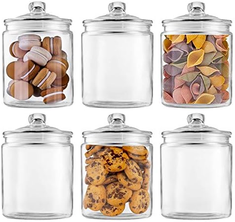 Maredash Glass Jars 64 oz,Candy Jar with Lid For Household 3 Pack
